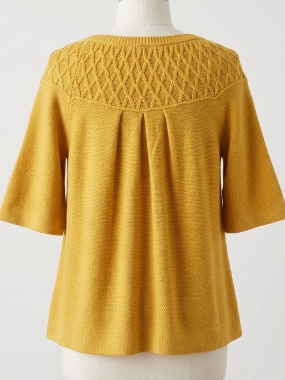 Vintage 90s Y2K B. Moss Marigold Yellow Two Button Cardigan 100% Cotton Size XL - Picture 4 of 10